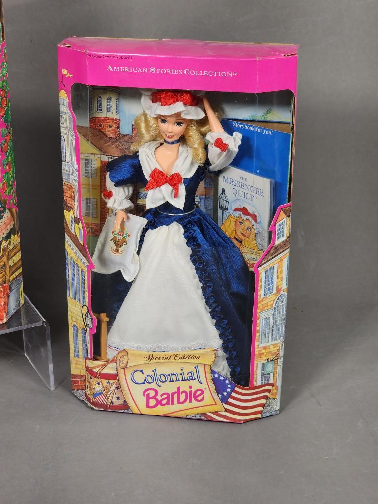 Pioneer Barbie and Colonial Barbie