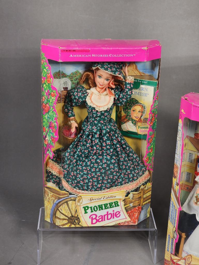 Pioneer Barbie and Colonial Barbie