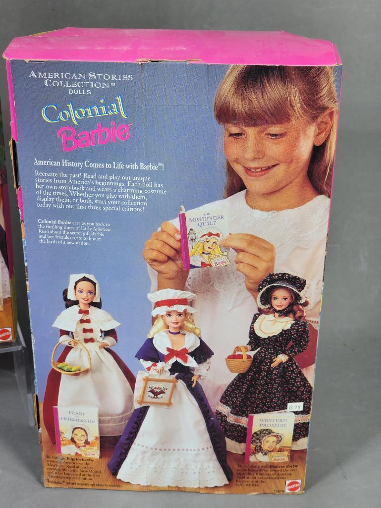 Pioneer Barbie and Colonial Barbie