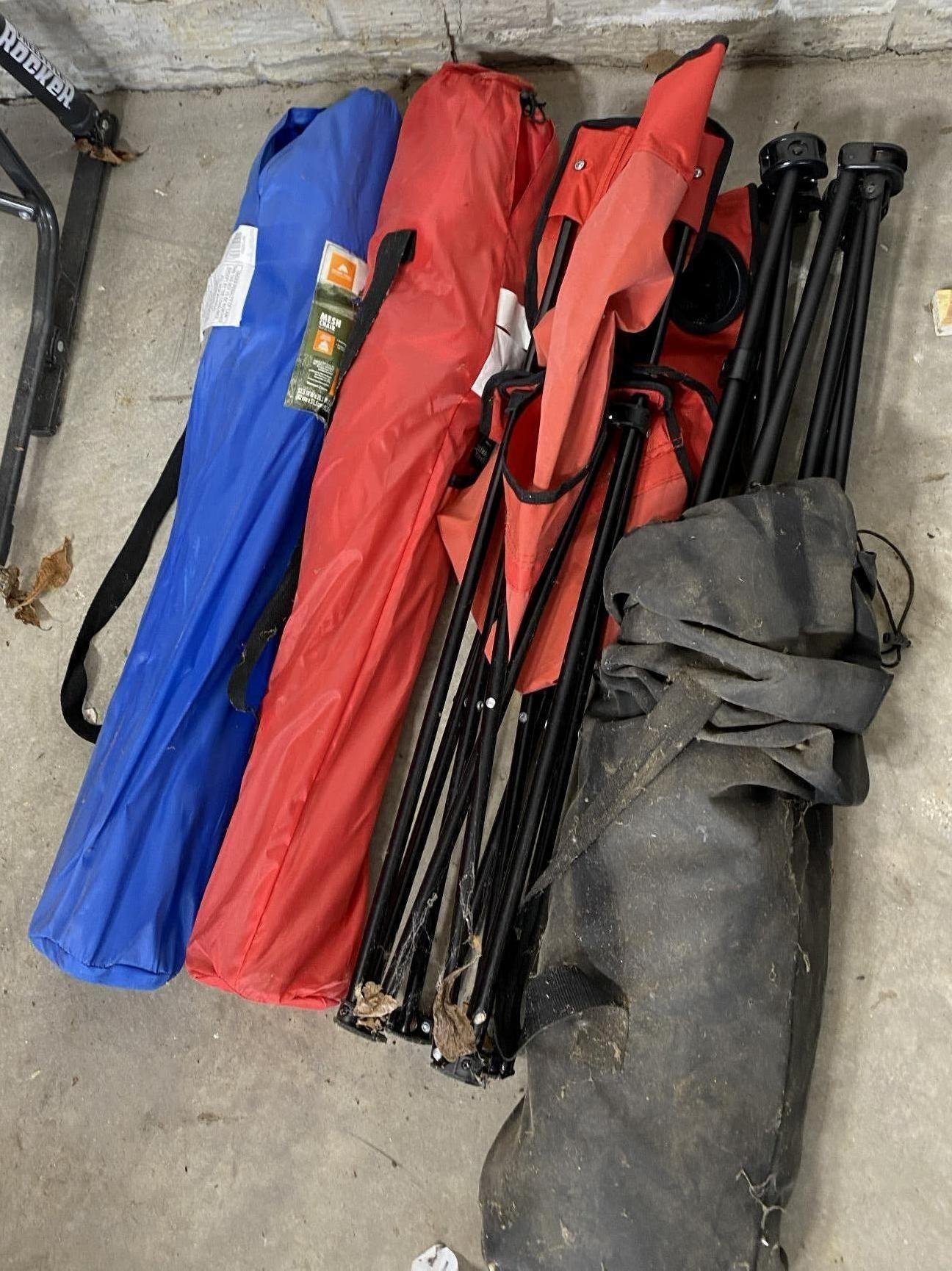 Group Lot of Folding Type Camp Chairs including Rocker