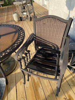 Patio Table, Chairs, Umbrella