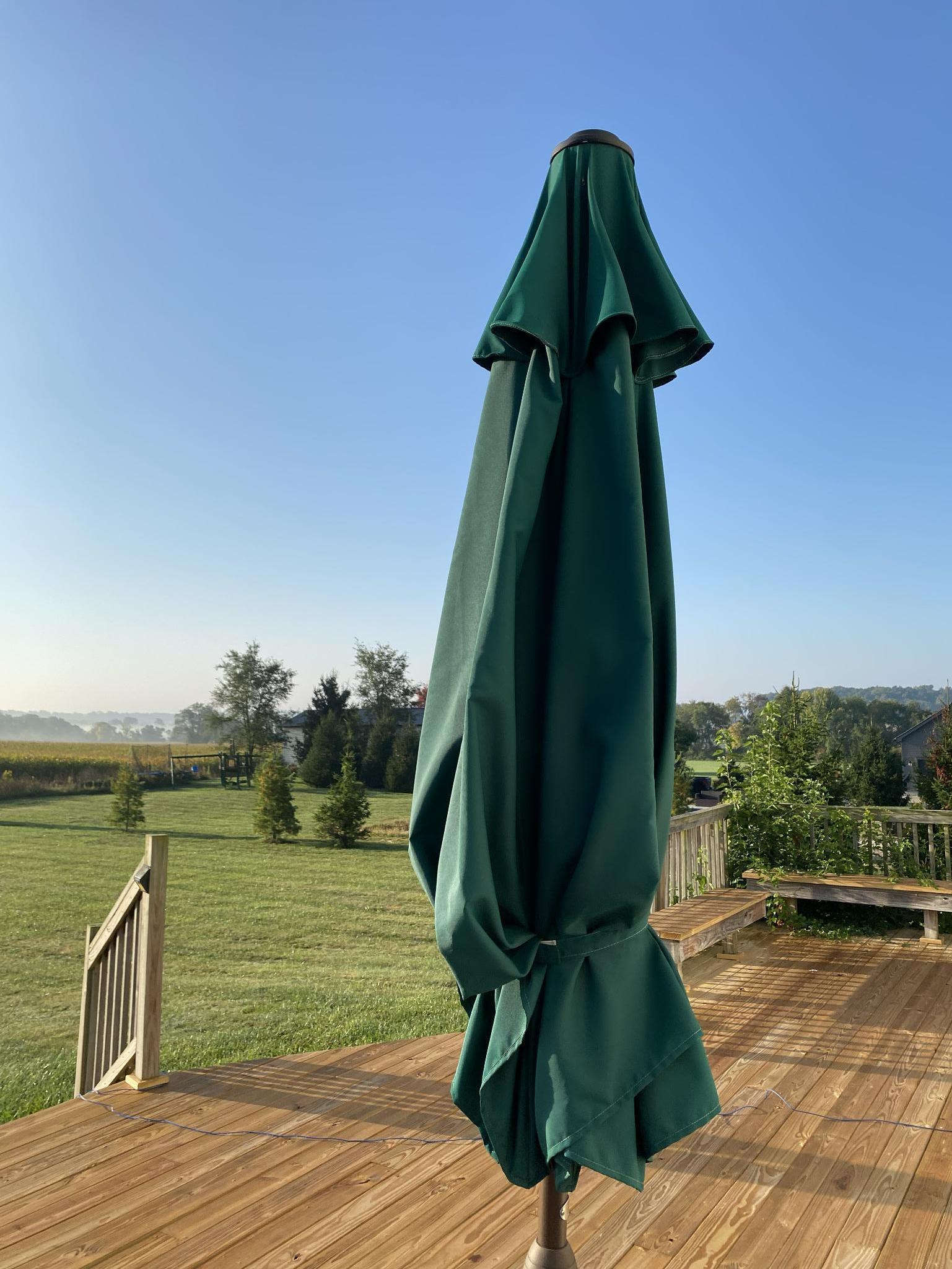 Patio Table, Chairs, Umbrella
