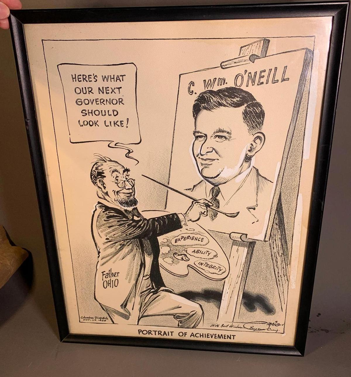 1056 Original Political Cartoon Eugene Craig Columbus Dispatch Political O'Neill