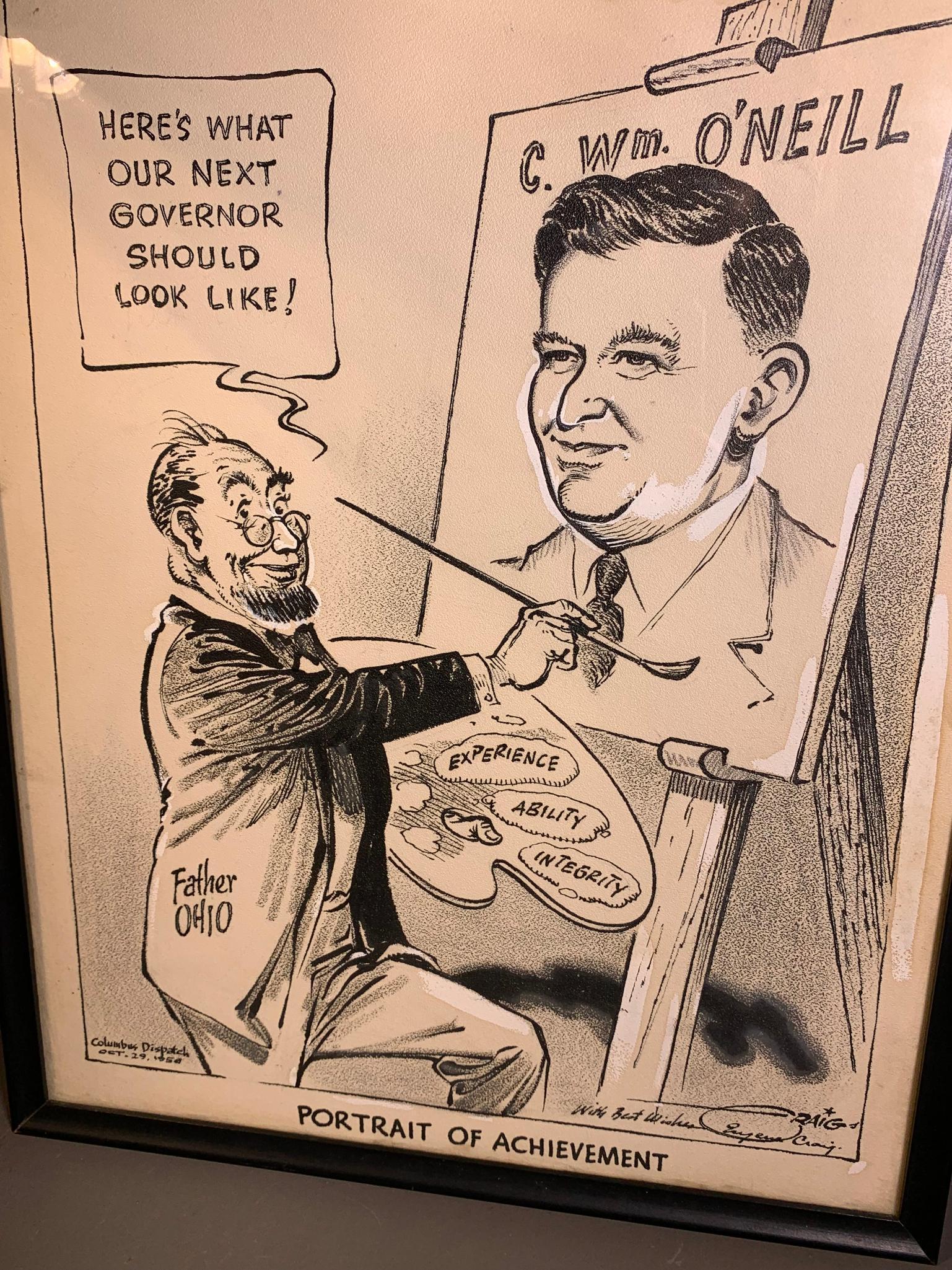 1056 Original Political Cartoon Eugene Craig Columbus Dispatch Political O'Neill