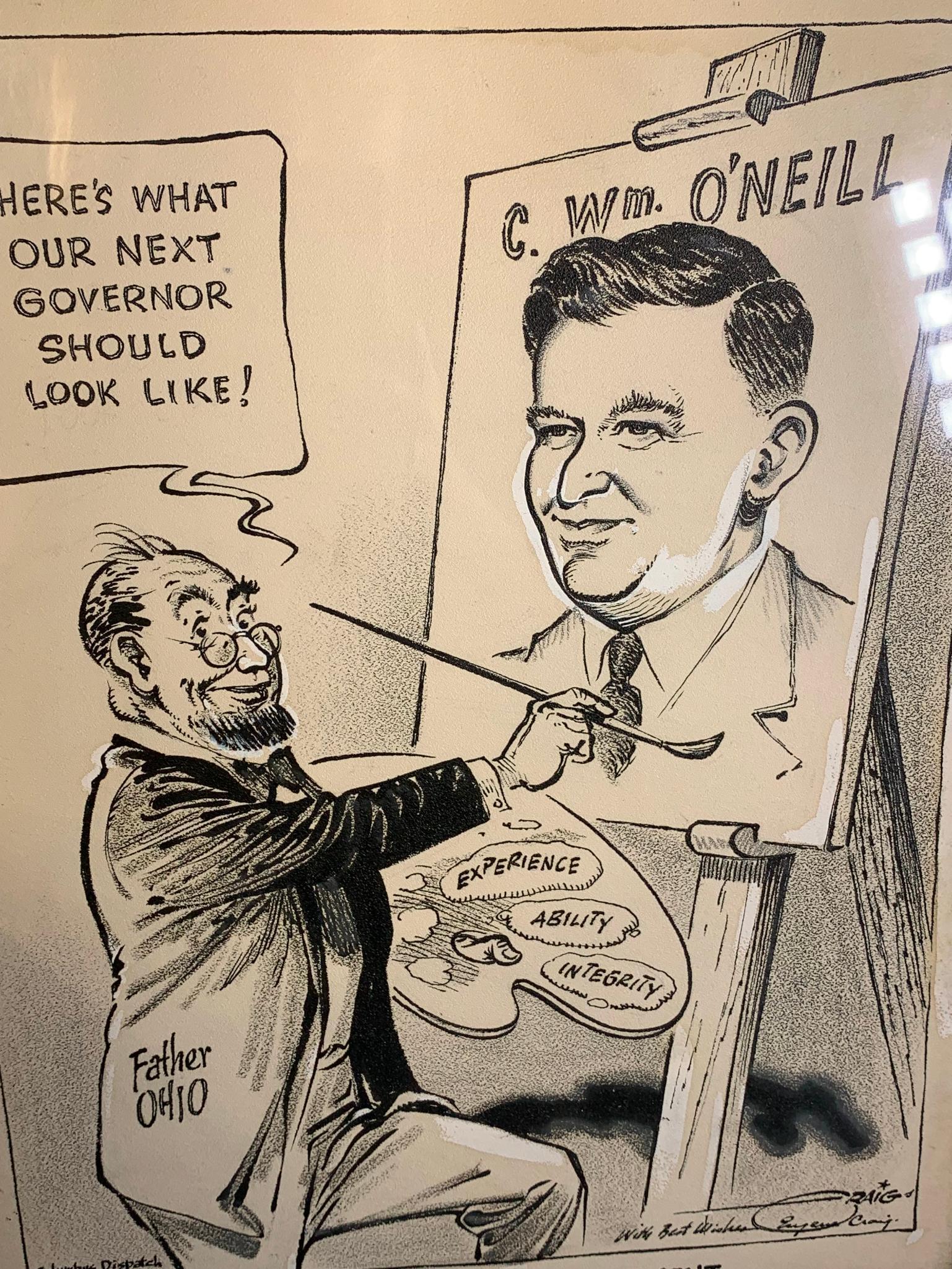 1056 Original Political Cartoon Eugene Craig Columbus Dispatch Political O'Neill