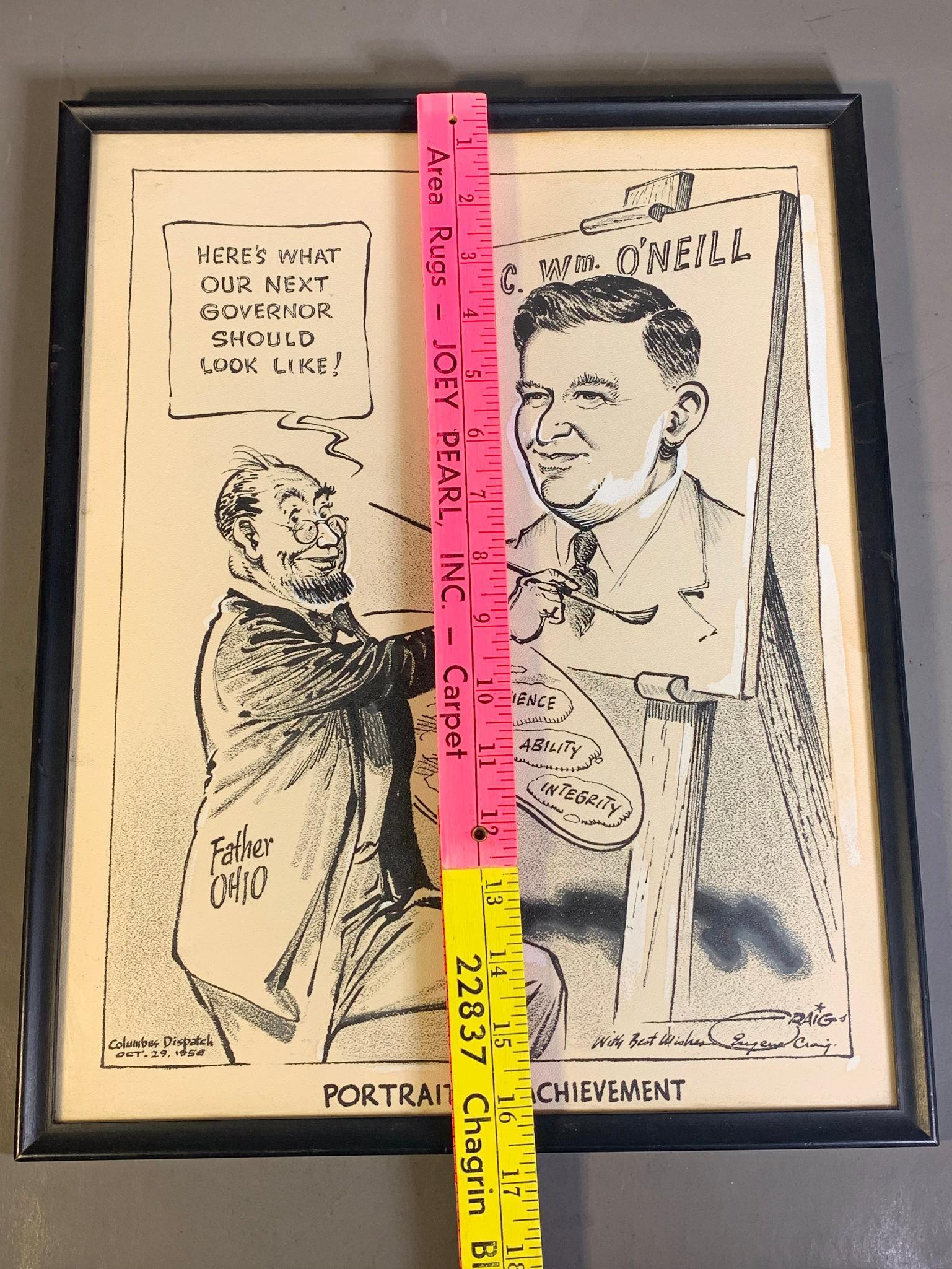 1056 Original Political Cartoon Eugene Craig Columbus Dispatch Political O'Neill