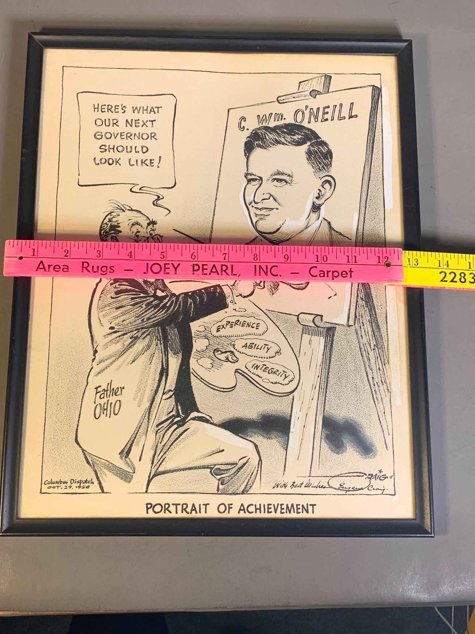 1056 Original Political Cartoon Eugene Craig Columbus Dispatch Political O'Neill