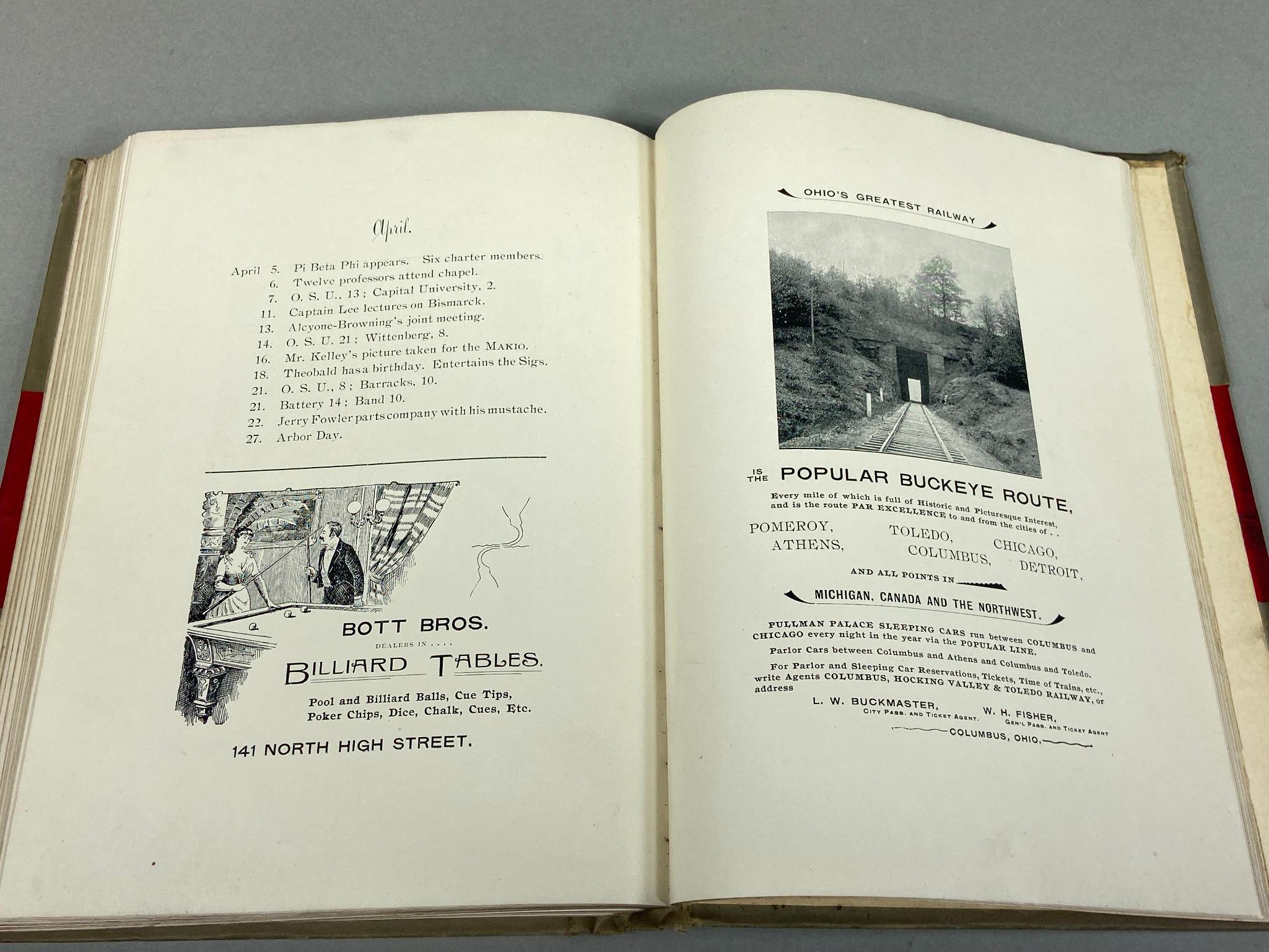 Rare 1892 Ohio State University Makio Yearbook Ohio State University