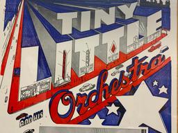 Antique Big Band Poster Tiny Little Orchestra Great Graphics