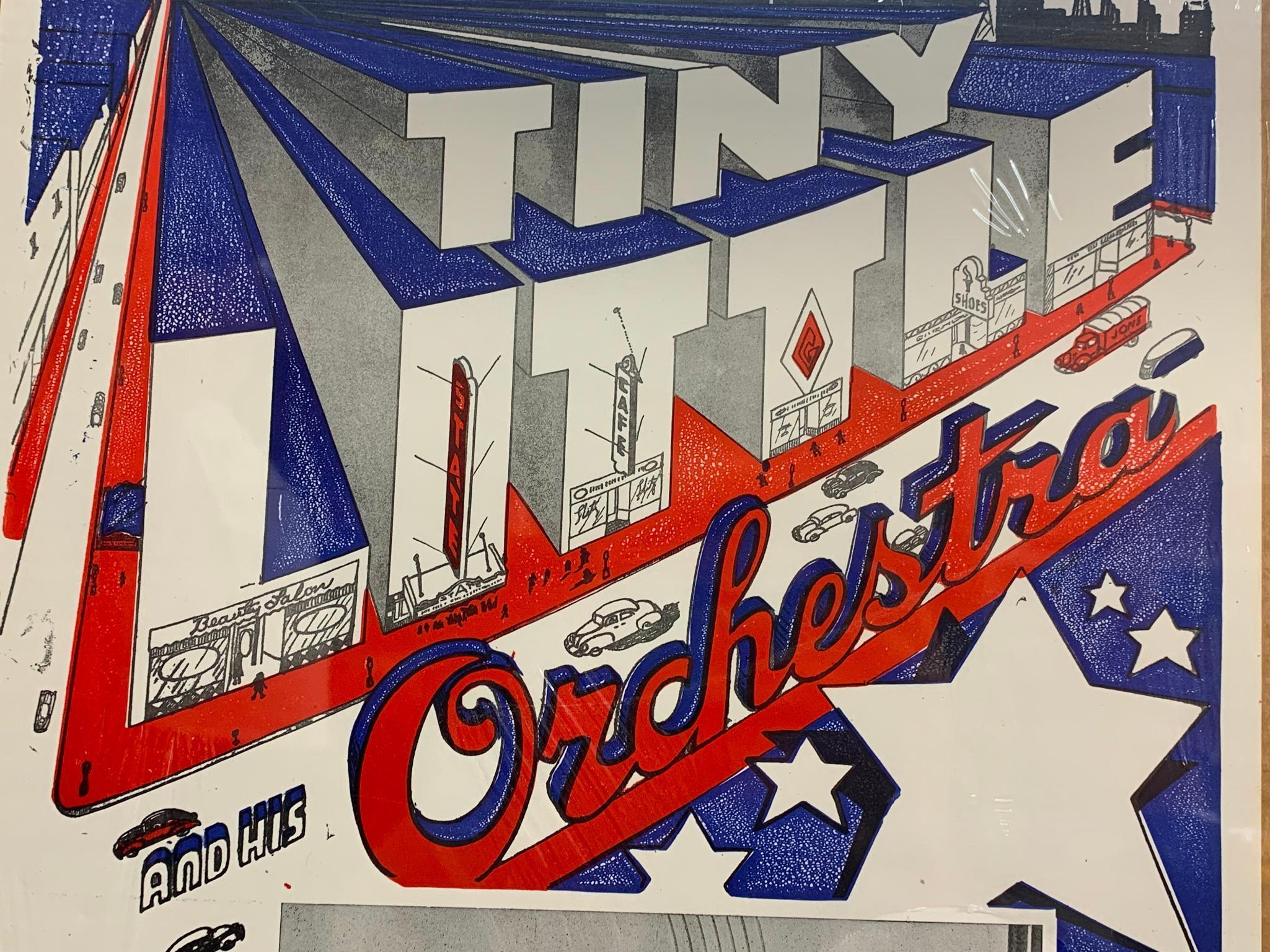 Antique Big Band Poster Tiny Little Orchestra Great Graphics