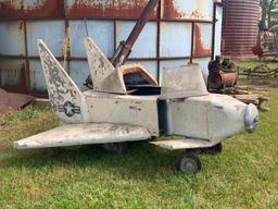 Home Built Fighter Plane by an Air Force Flight Instructor Positioned on a Lawn Mower Frame