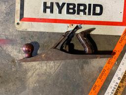 Metal Seed Sign, Hub Cap & Yard Sticks