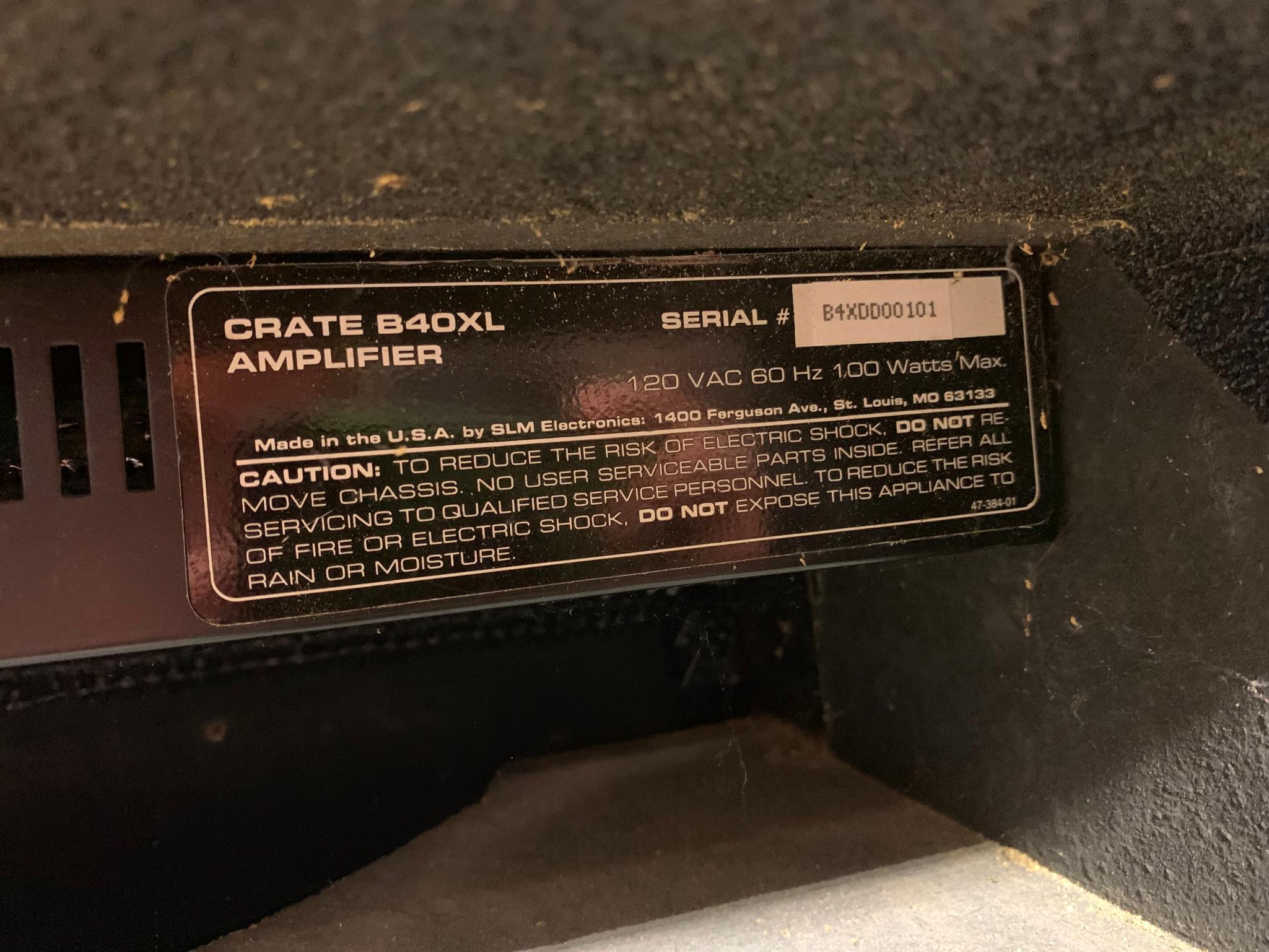 Crate B40XL Amplifier