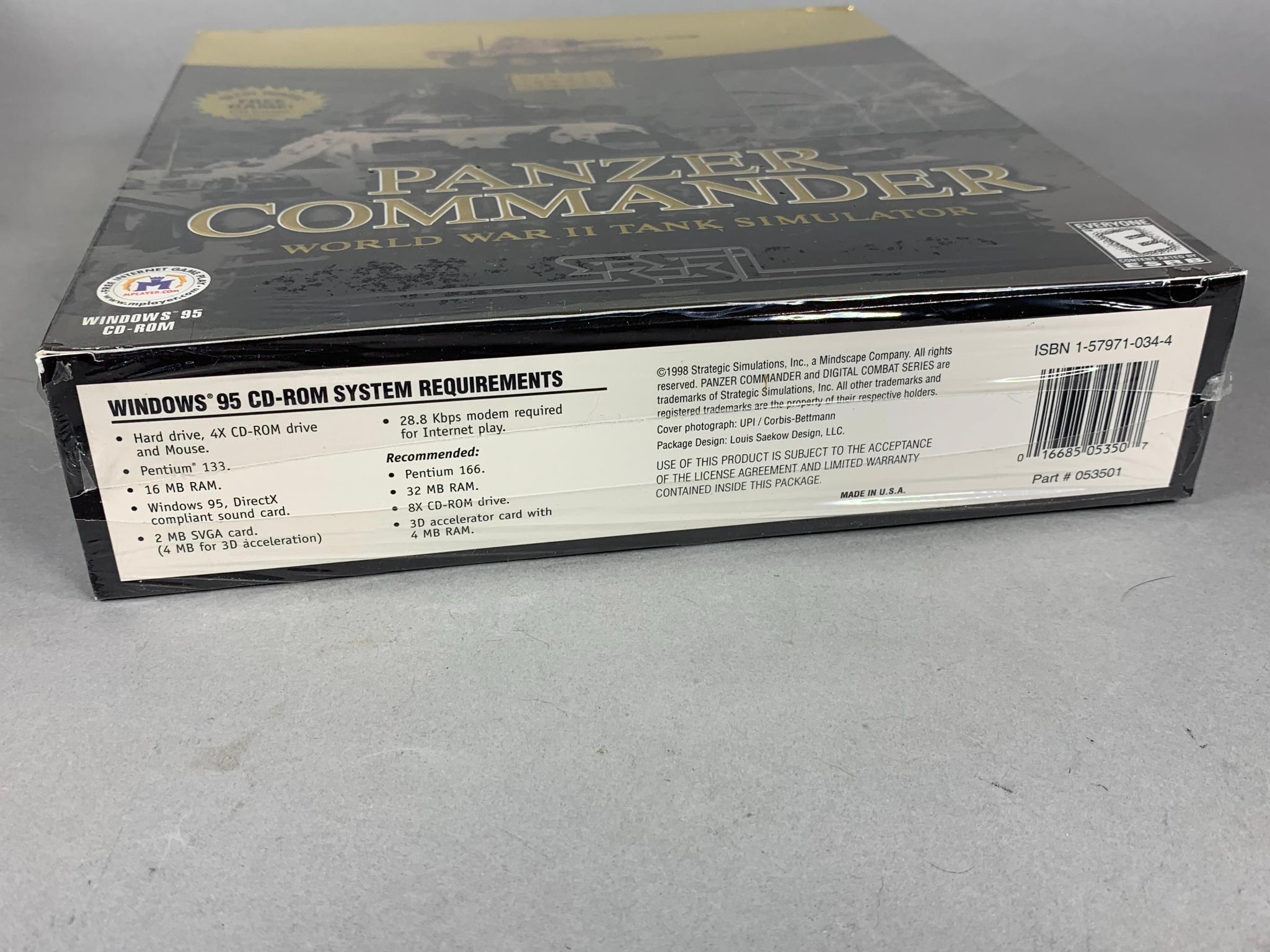 Sealed Panzer Commander World War II Tanks Simulator by Mindscape PC Game