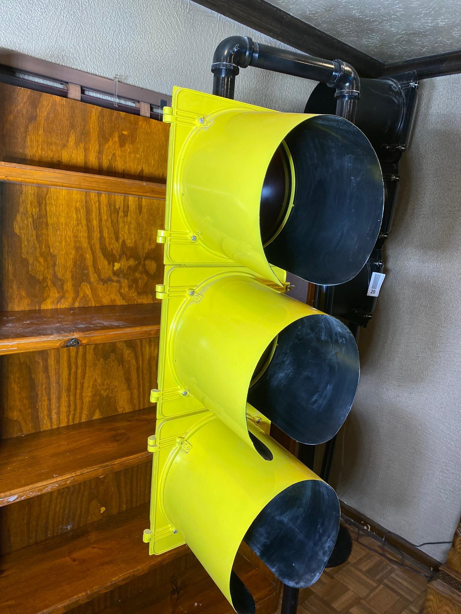 Vintage Traffic Stop Light on Stand with Swivel - Lights Up!