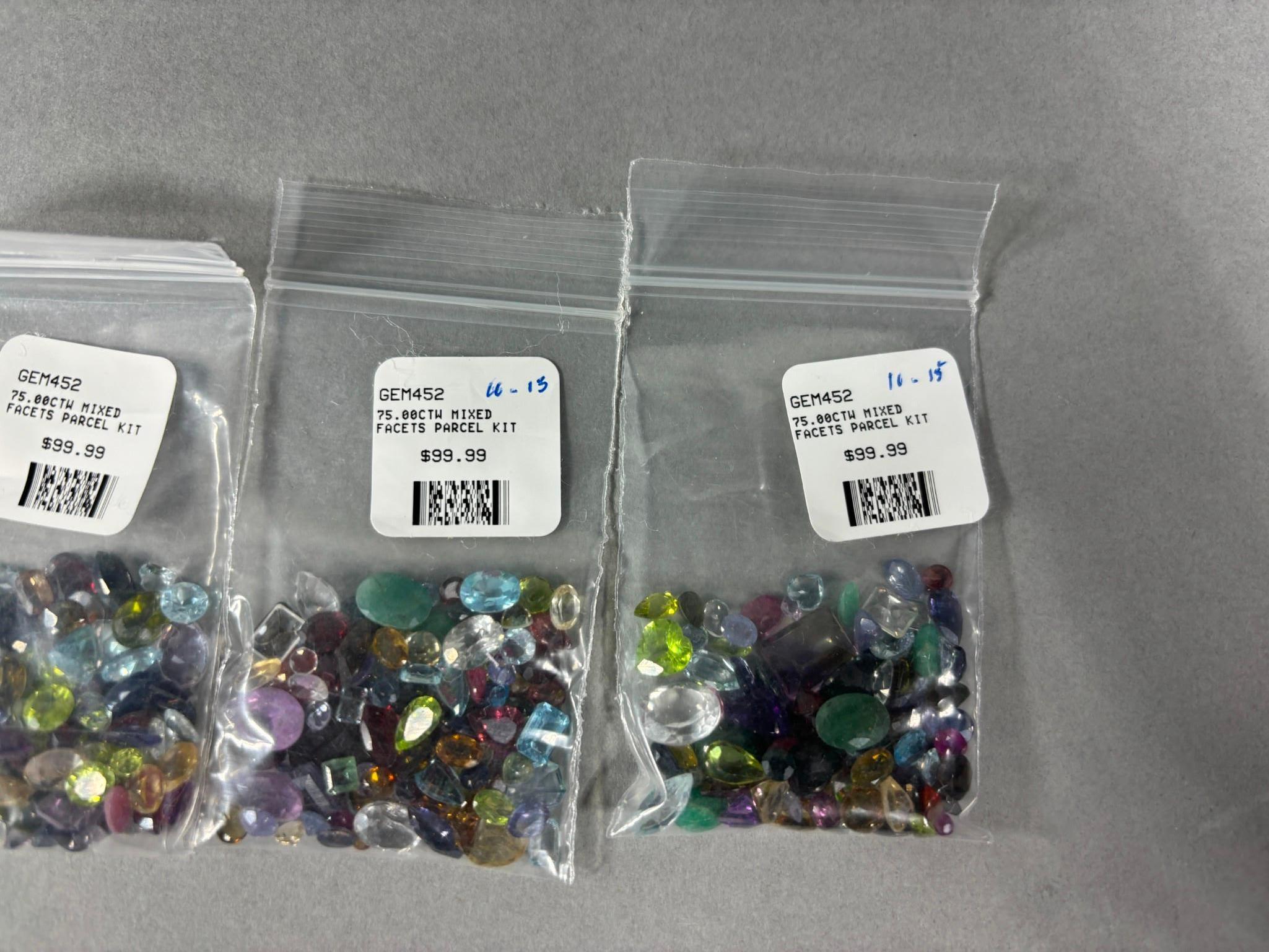 5 Bags of Mixed Gemstones 400 Carats Total for Jewelry