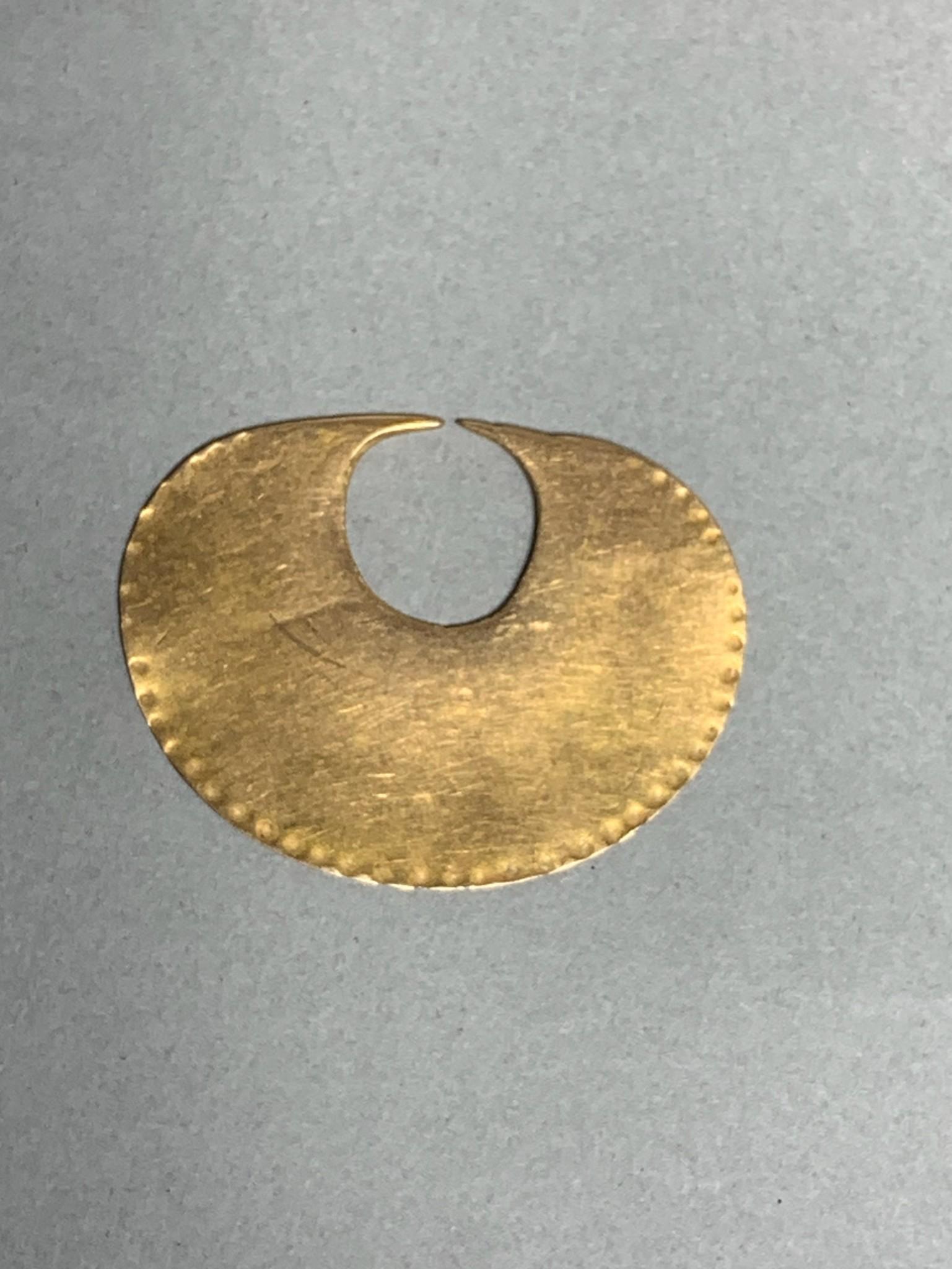 Pre Columbian Solid Gold Nose Ornament 3.15 Grams