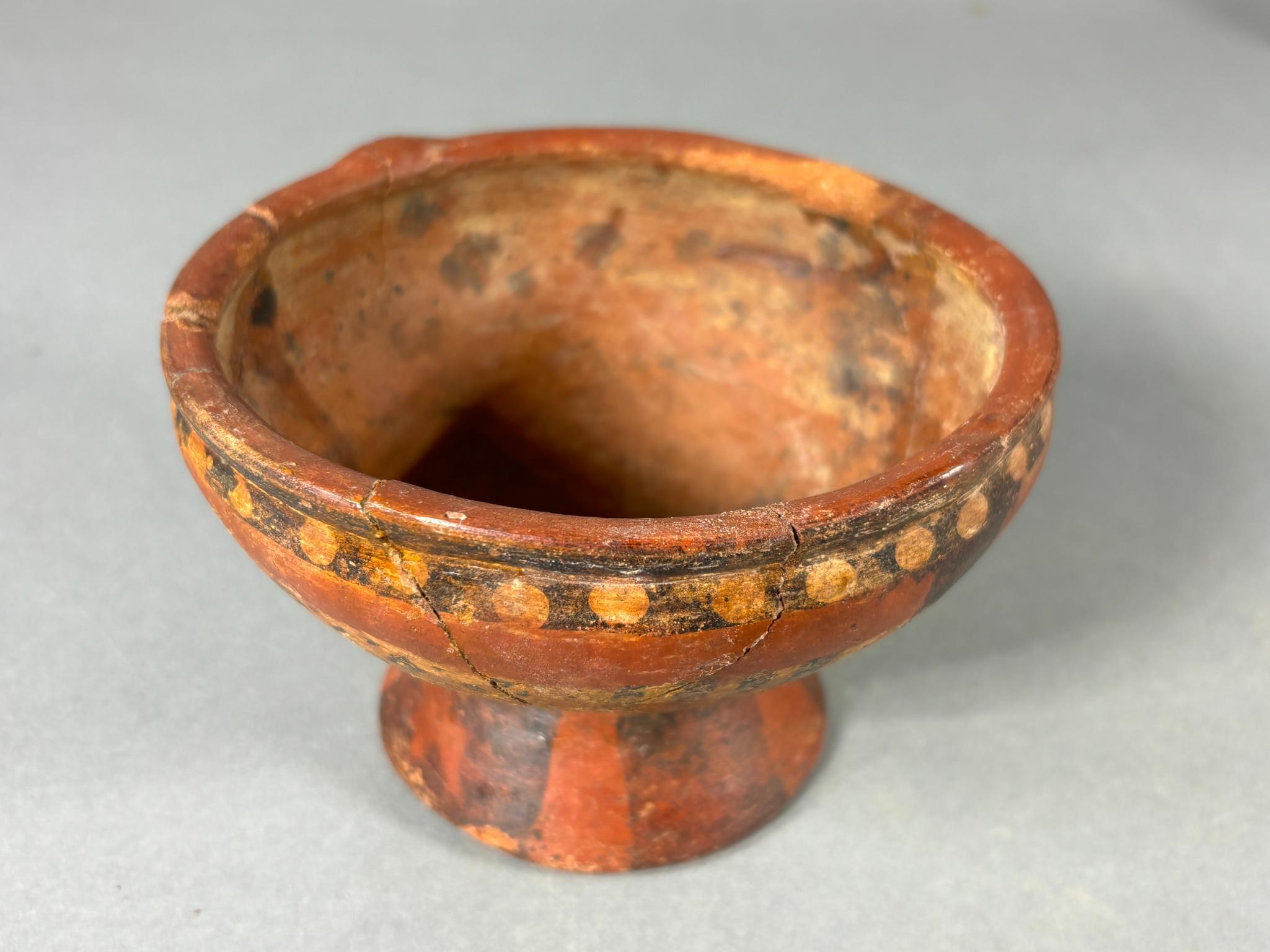 Pre Columbian Painted Small Footed Bowl Columbia