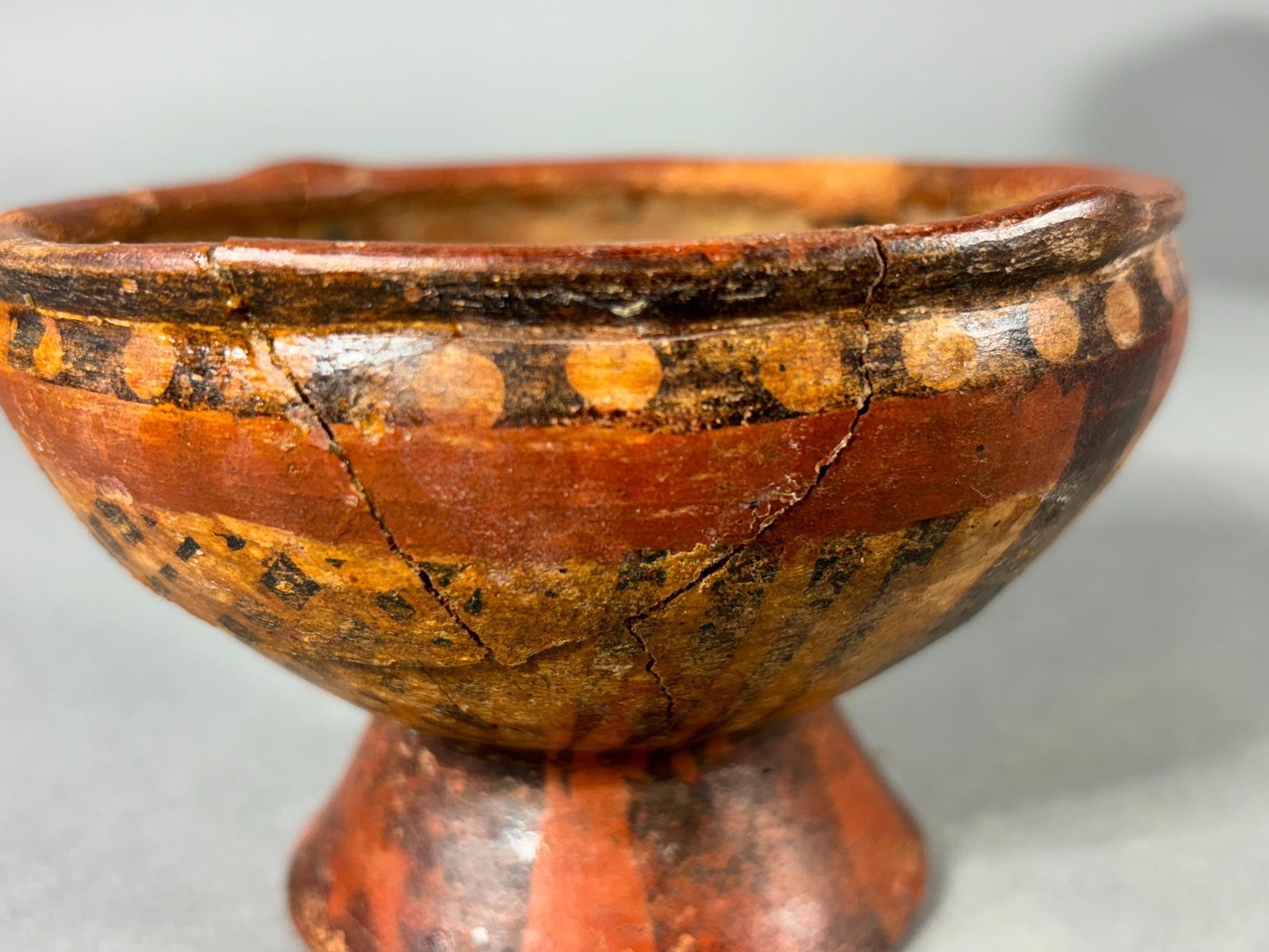 Pre Columbian Painted Small Footed Bowl Columbia
