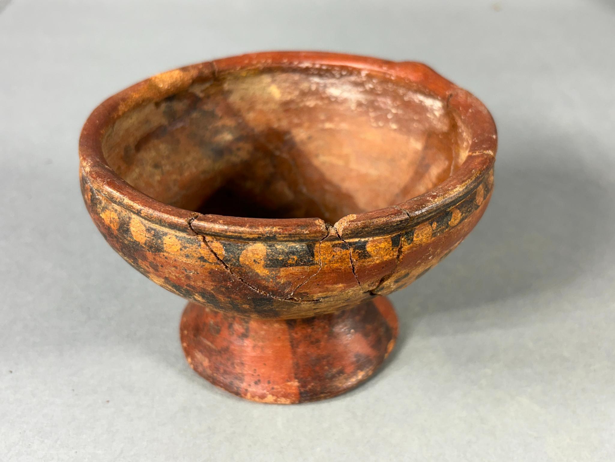 Pre Columbian Painted Small Footed Bowl Columbia