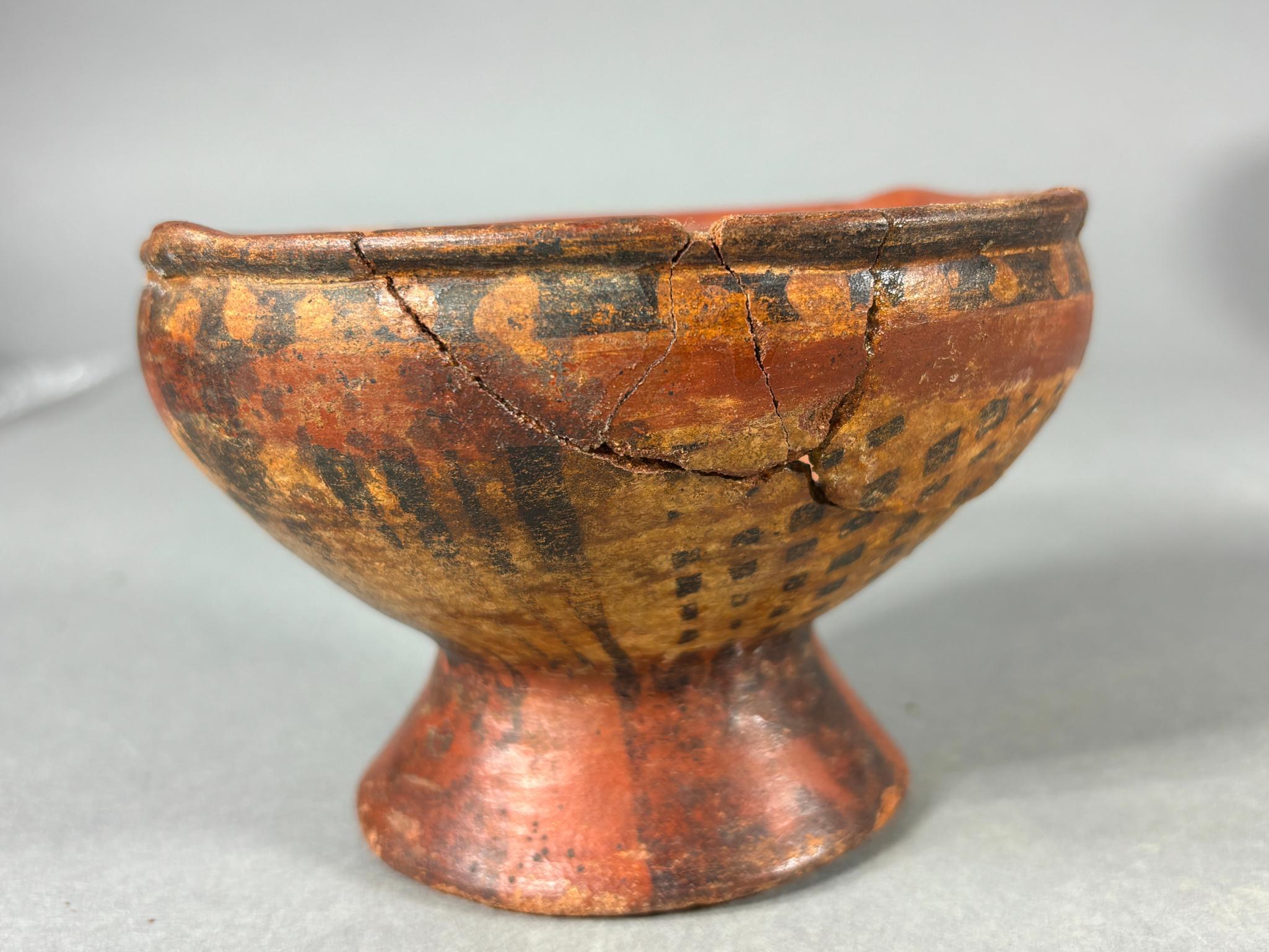 Pre Columbian Painted Small Footed Bowl Columbia