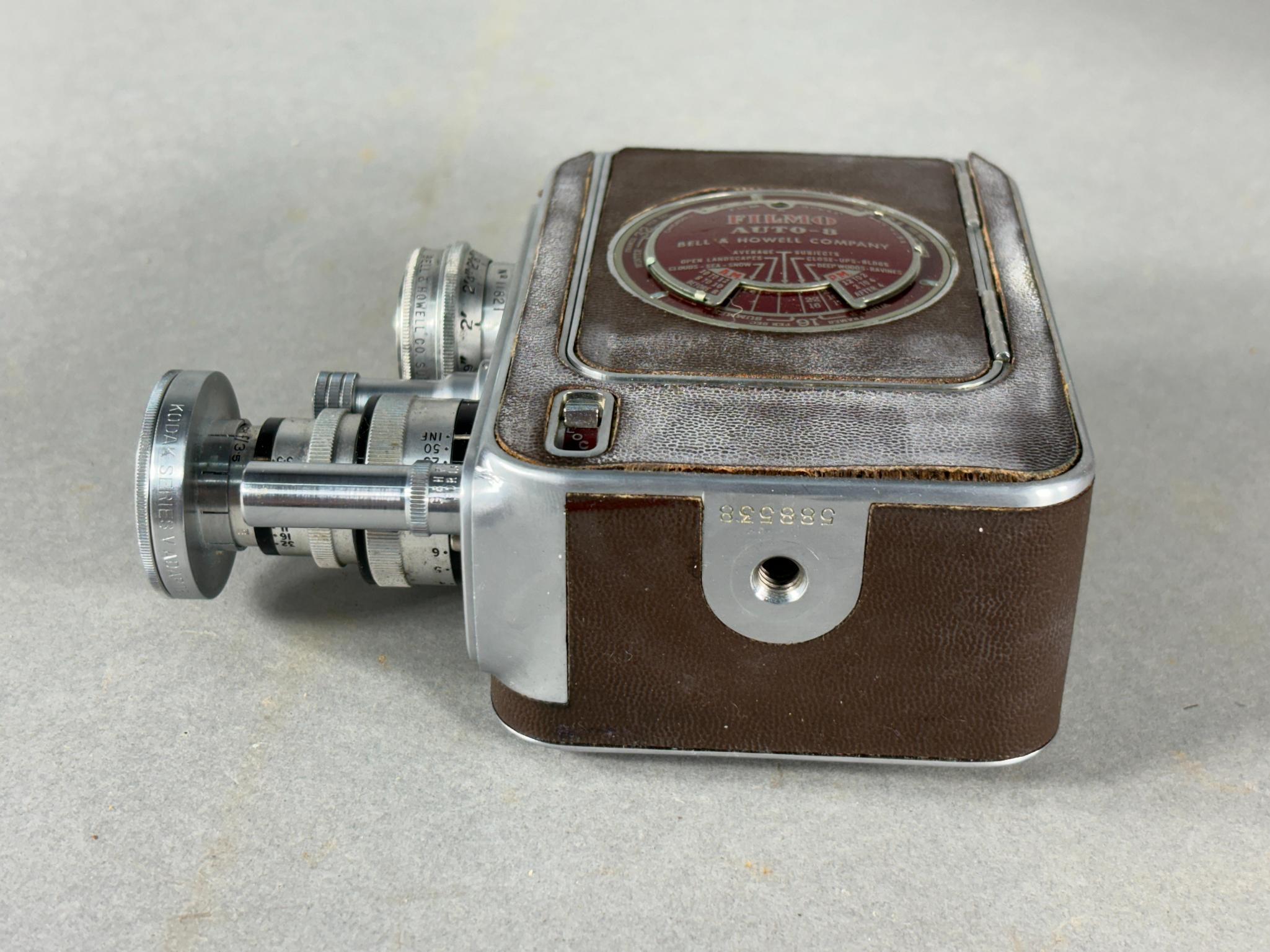 Vintage Filmo Auto 8 Movie Camera with Accessories