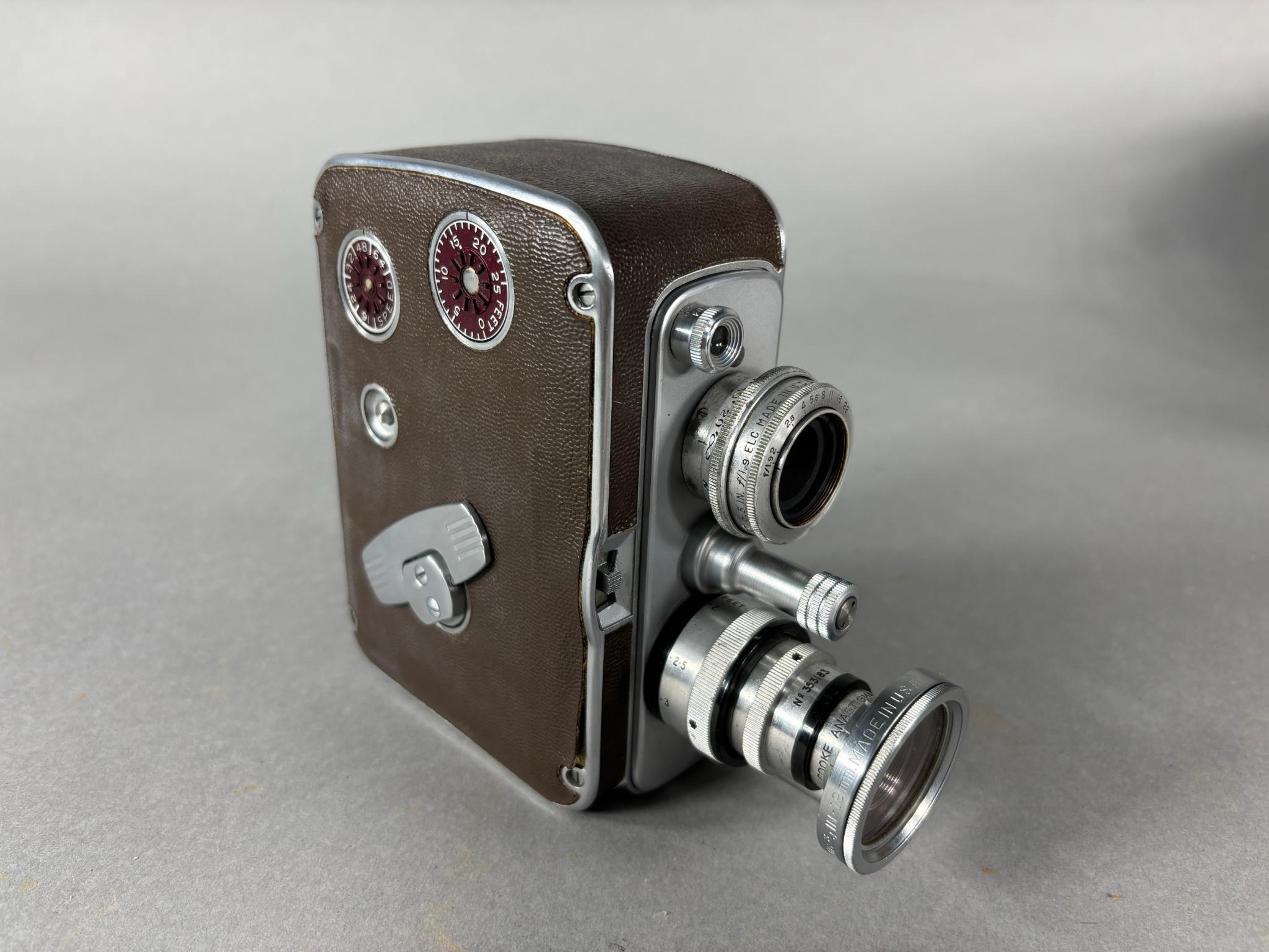 Vintage Filmo Auto 8 Movie Camera with Accessories