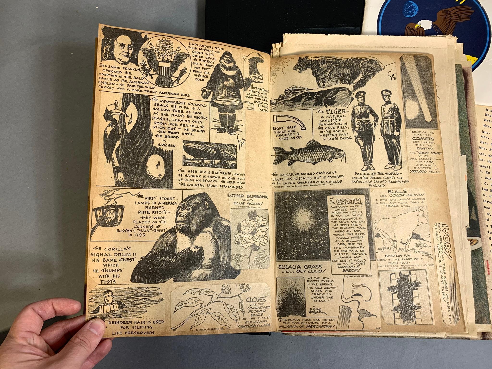 Group Lot Scrapbooks, 1893 Centennial Book, Popular Science and More