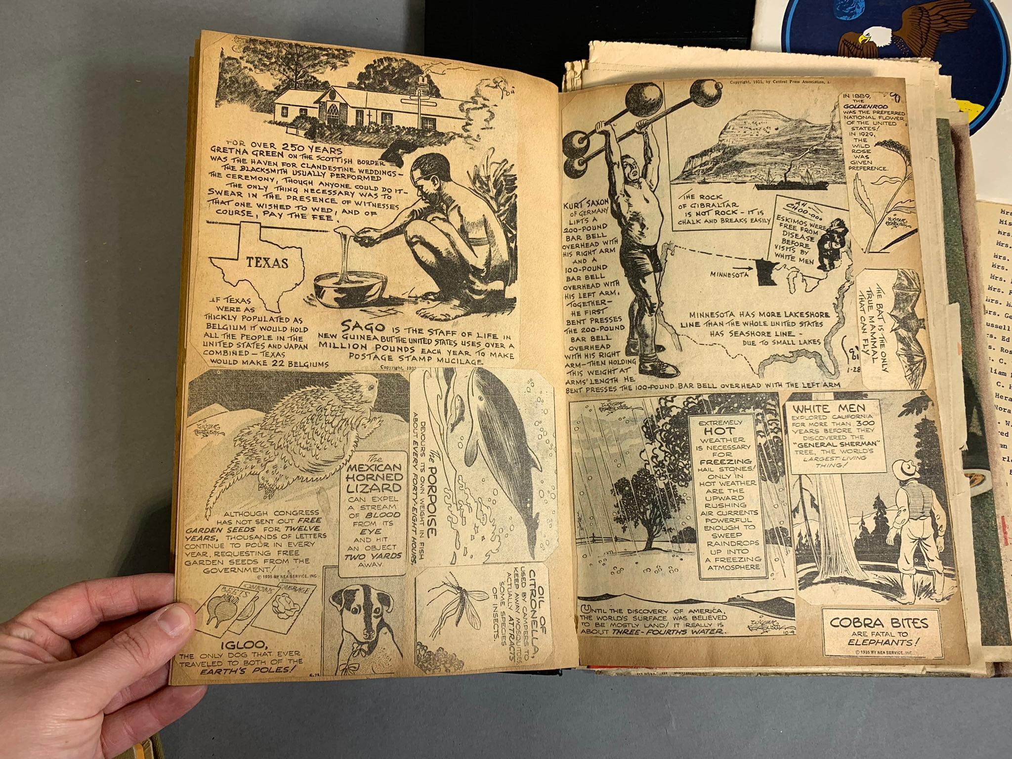 Group Lot Scrapbooks, 1893 Centennial Book, Popular Science and More
