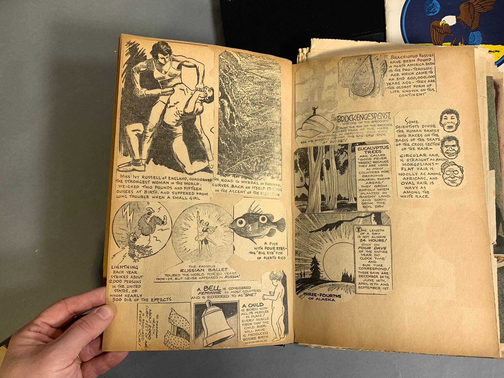 Group Lot Scrapbooks, 1893 Centennial Book, Popular Science and More