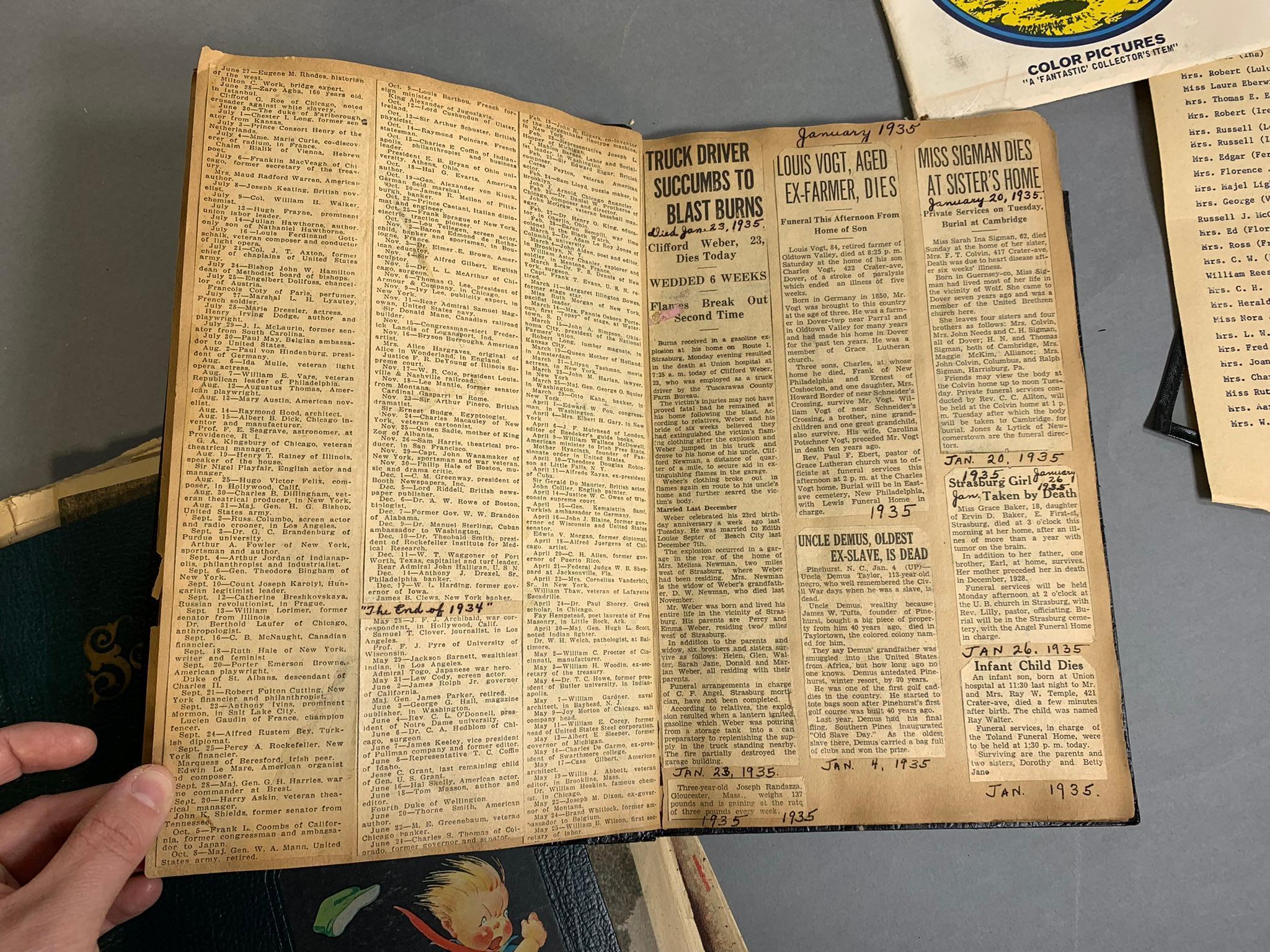 Group Lot Scrapbooks, 1893 Centennial Book, Popular Science and More