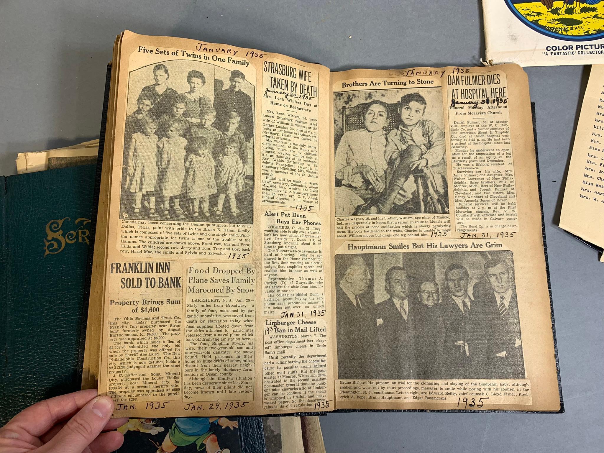 Group Lot Scrapbooks, 1893 Centennial Book, Popular Science and More