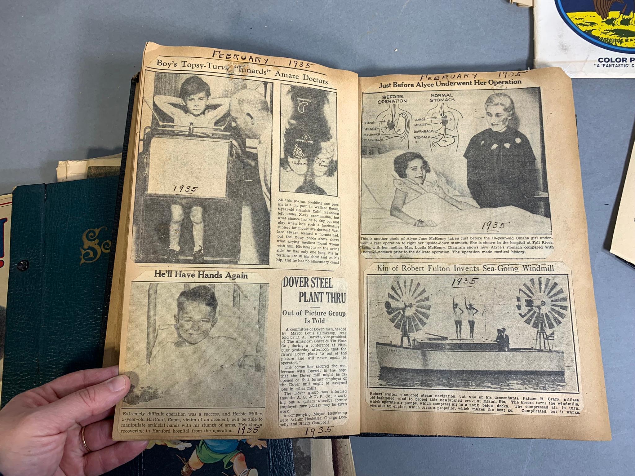 Group Lot Scrapbooks, 1893 Centennial Book, Popular Science and More