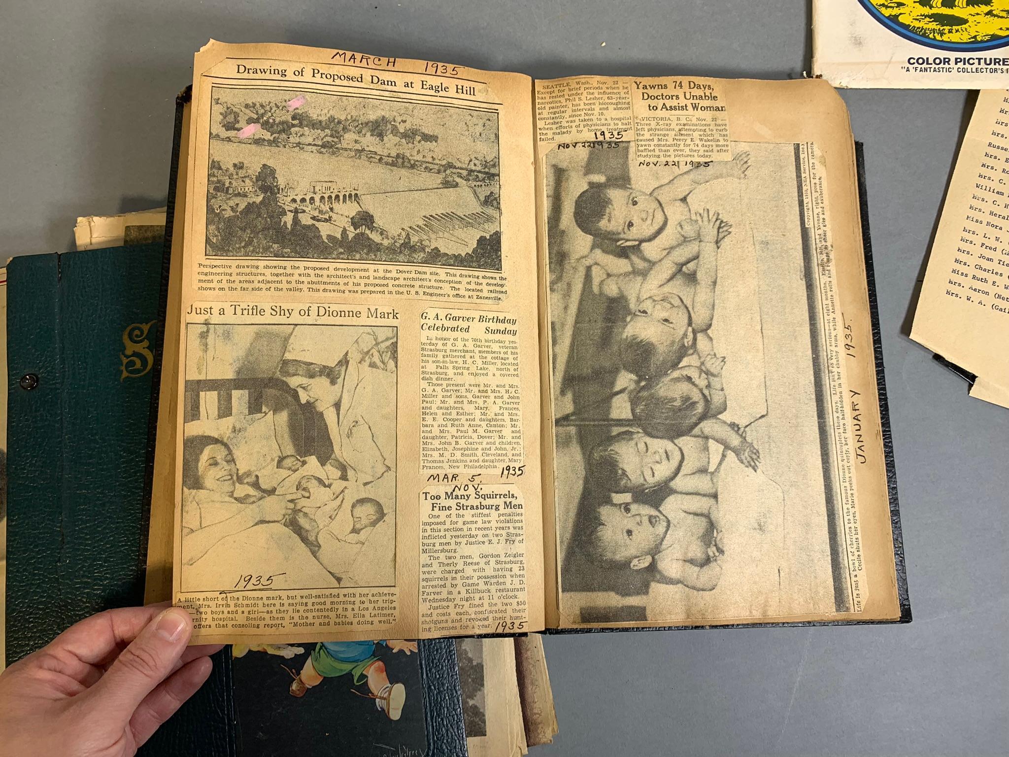 Group Lot Scrapbooks, 1893 Centennial Book, Popular Science and More