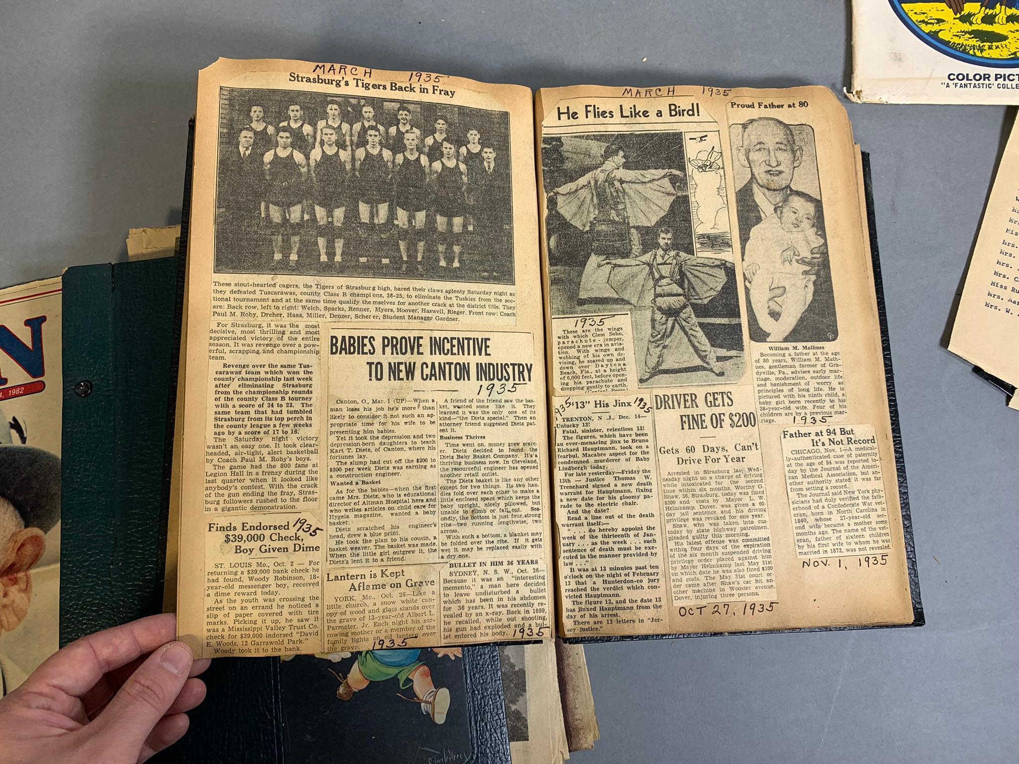 Group Lot Scrapbooks, 1893 Centennial Book, Popular Science and More