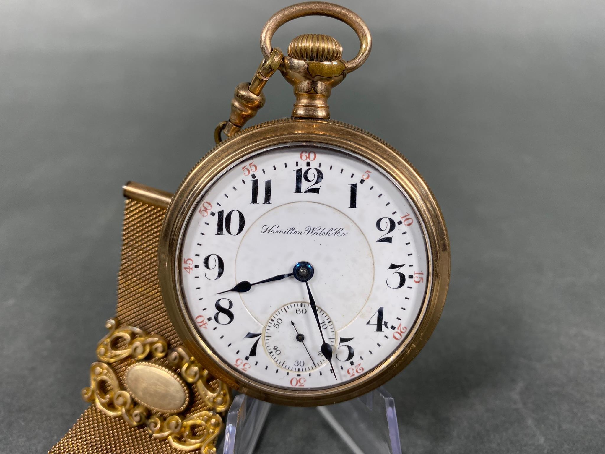 Hamilton Pocket Watch 940 Railroad Grade Gold Filled with Fob 18 size 21J