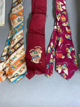 Disney Themed Dwarf Ties, Vintage Apron, Childs Skirt & Cloths