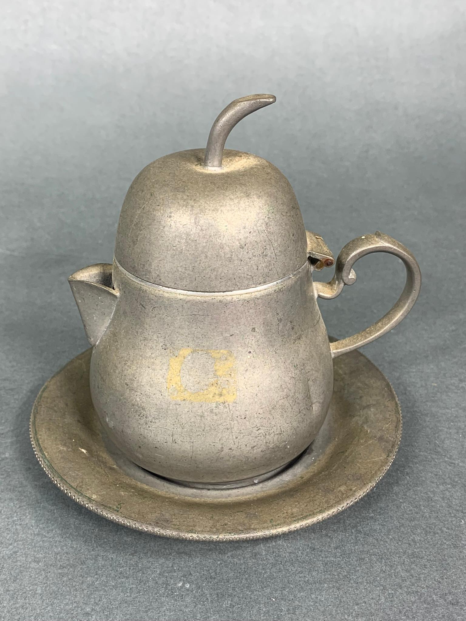 Antique Pewter Sternau & Co, Oil Lamp Filler, WEB Domed Butter Dish, Creamer & More