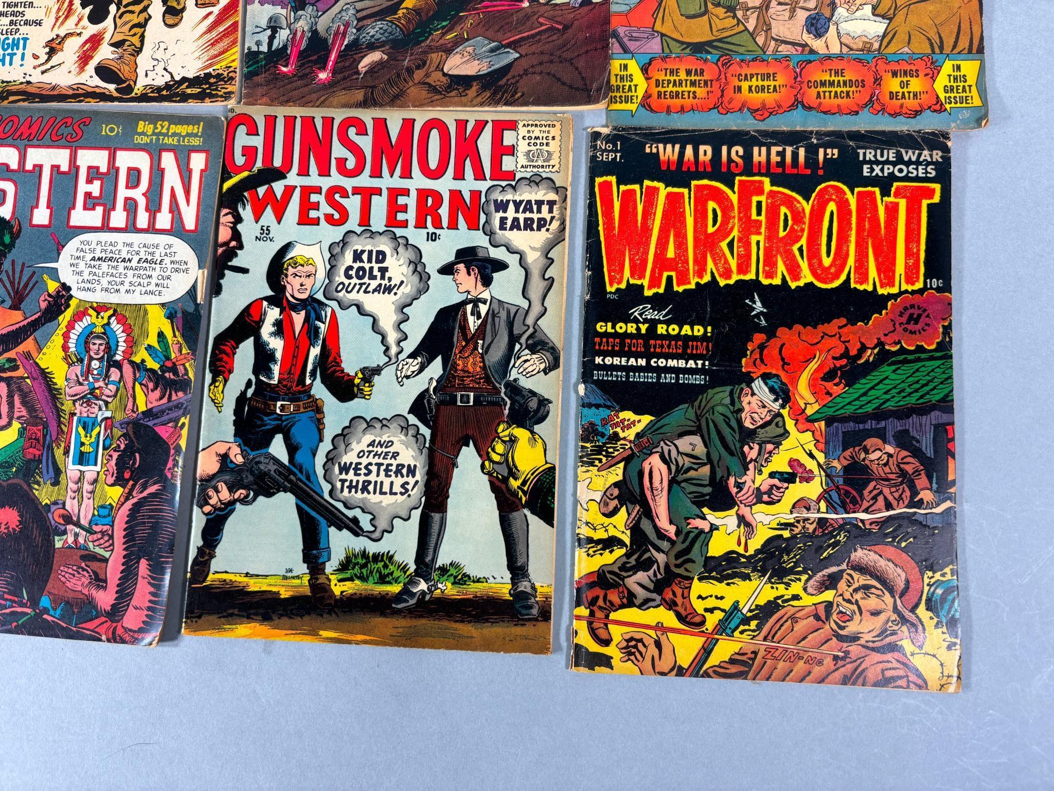 Group Lot of 10 Western & War Comic Books 10 Cents