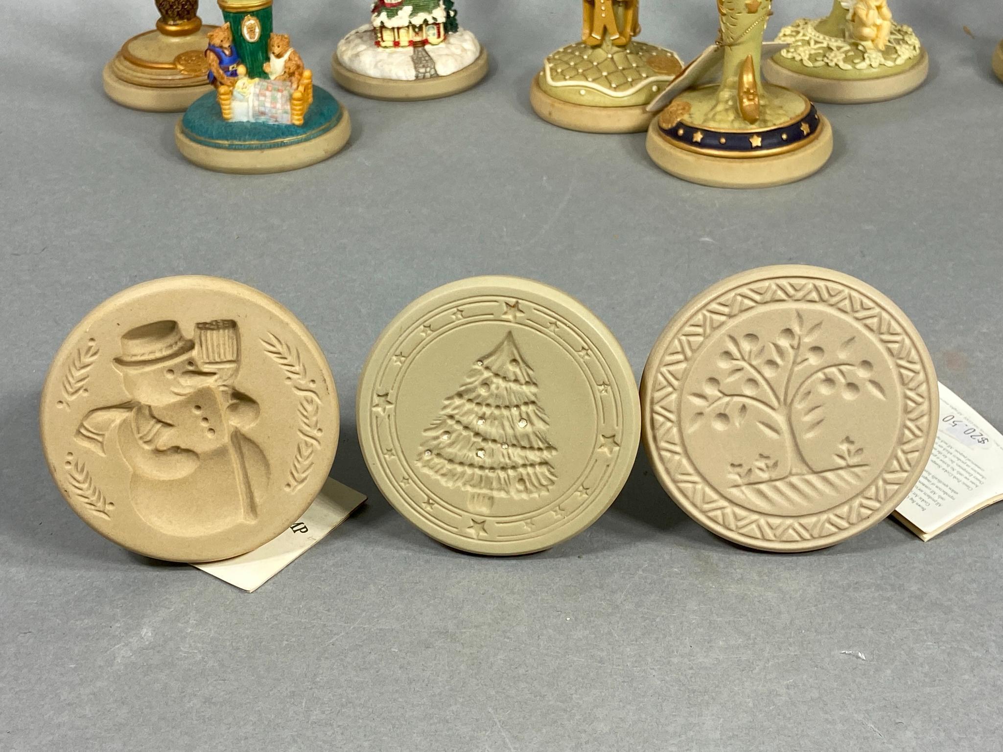 11 Vintage Cookie Molds and Cookie Mold Tray including Christmas Ones, Angels, Trains, and More