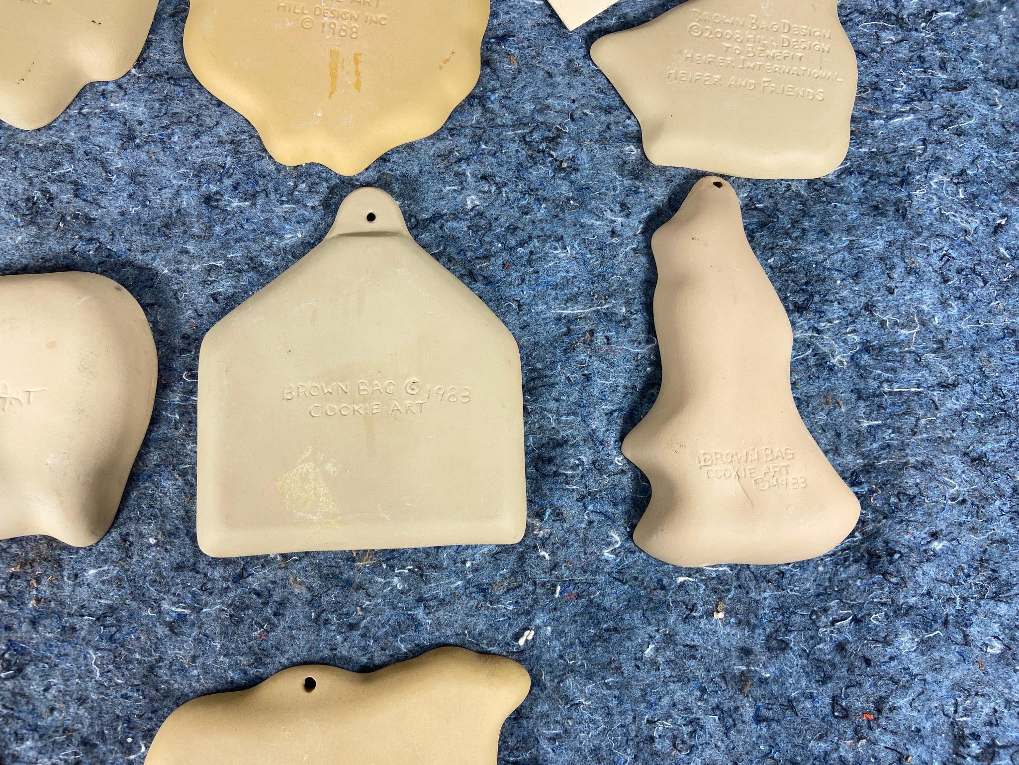 10 Vintage Cookie Molds including Sheep, Cow, Cat and More