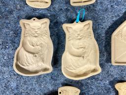 10 Vintage Cookie Molds including Sheep, Cow, Cat and More