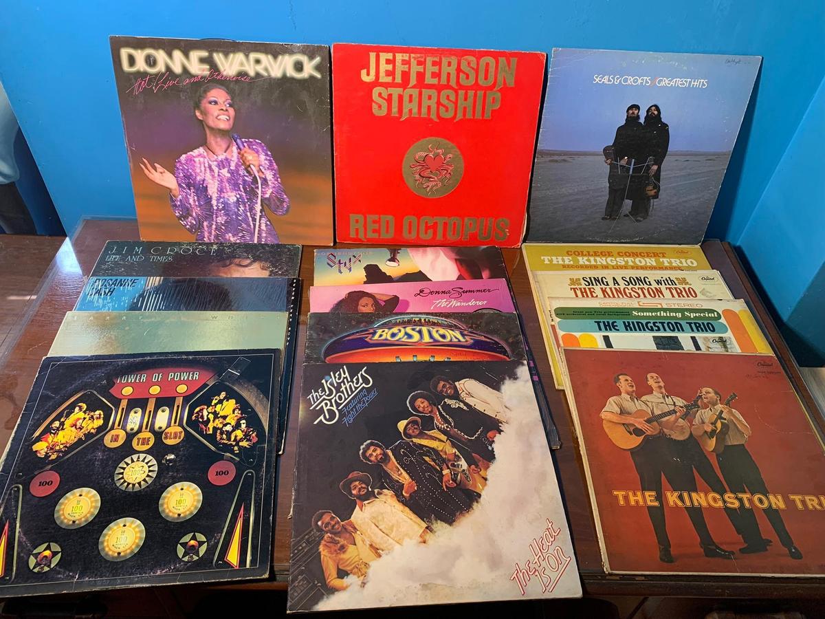 Group of 15 Records - Jefferson Starship, Boston, The Isley Brothers, Styx, & More