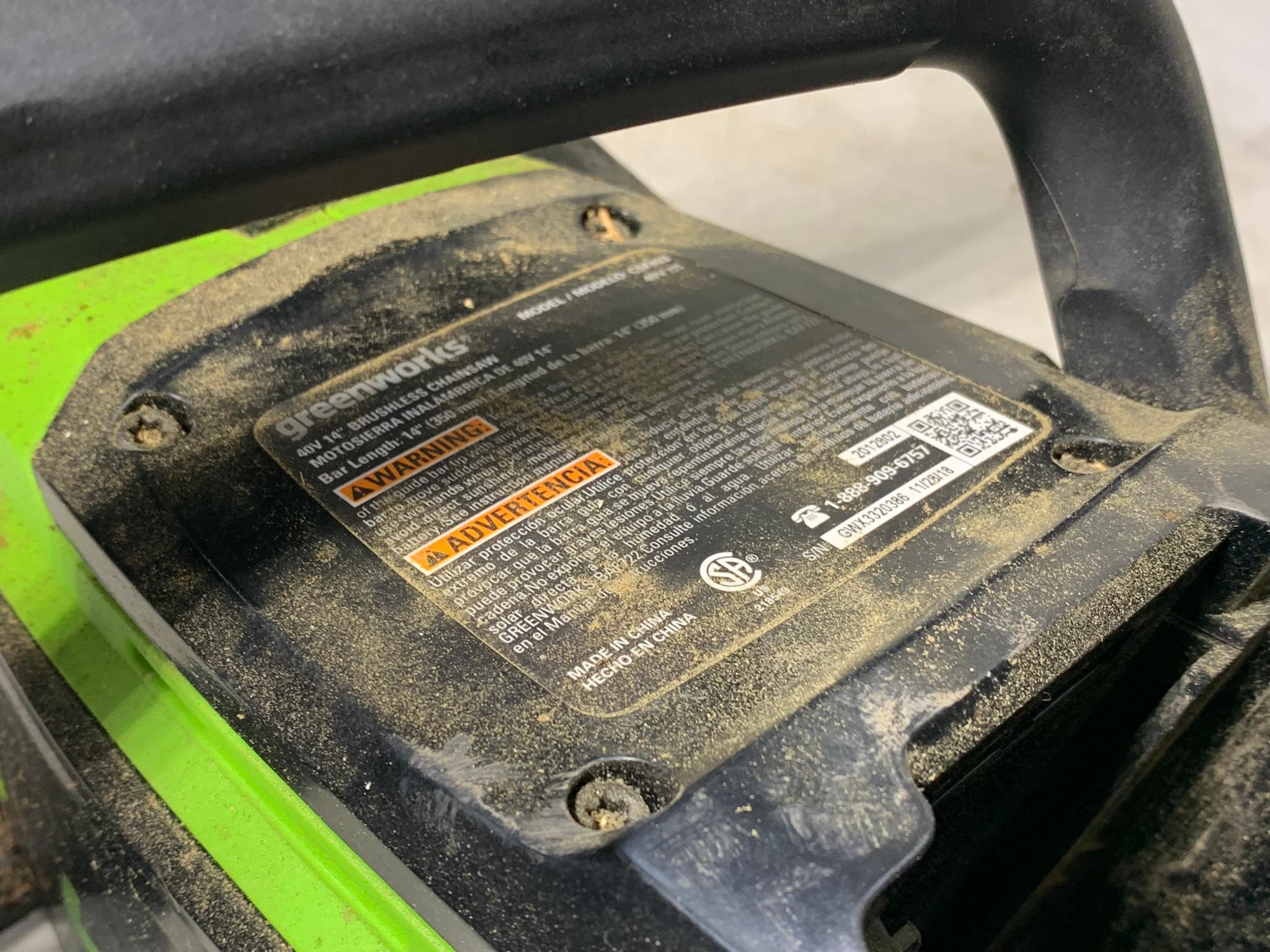 Greenworks Chainsaw (NO BATTERY OR CHARGER)