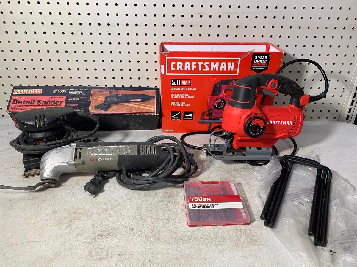 Craftsman Sander, Rockwell Oscillating Saw, Craftsman Jig Saw, & Craftsman Detail Sander