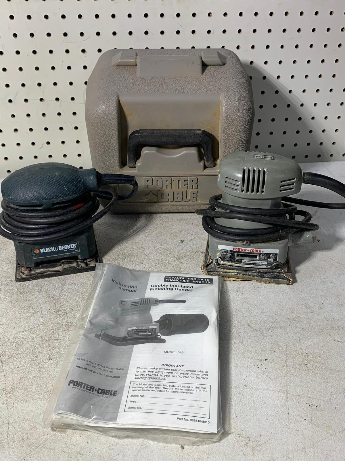 Porter Cable Sander with Case and Black & Decker Sander