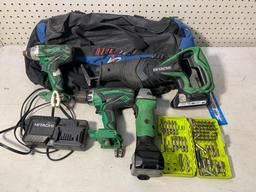 Group of Hitachi Tools & Ryobi Bits