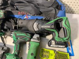 Group of Hitachi Tools & Ryobi Bits