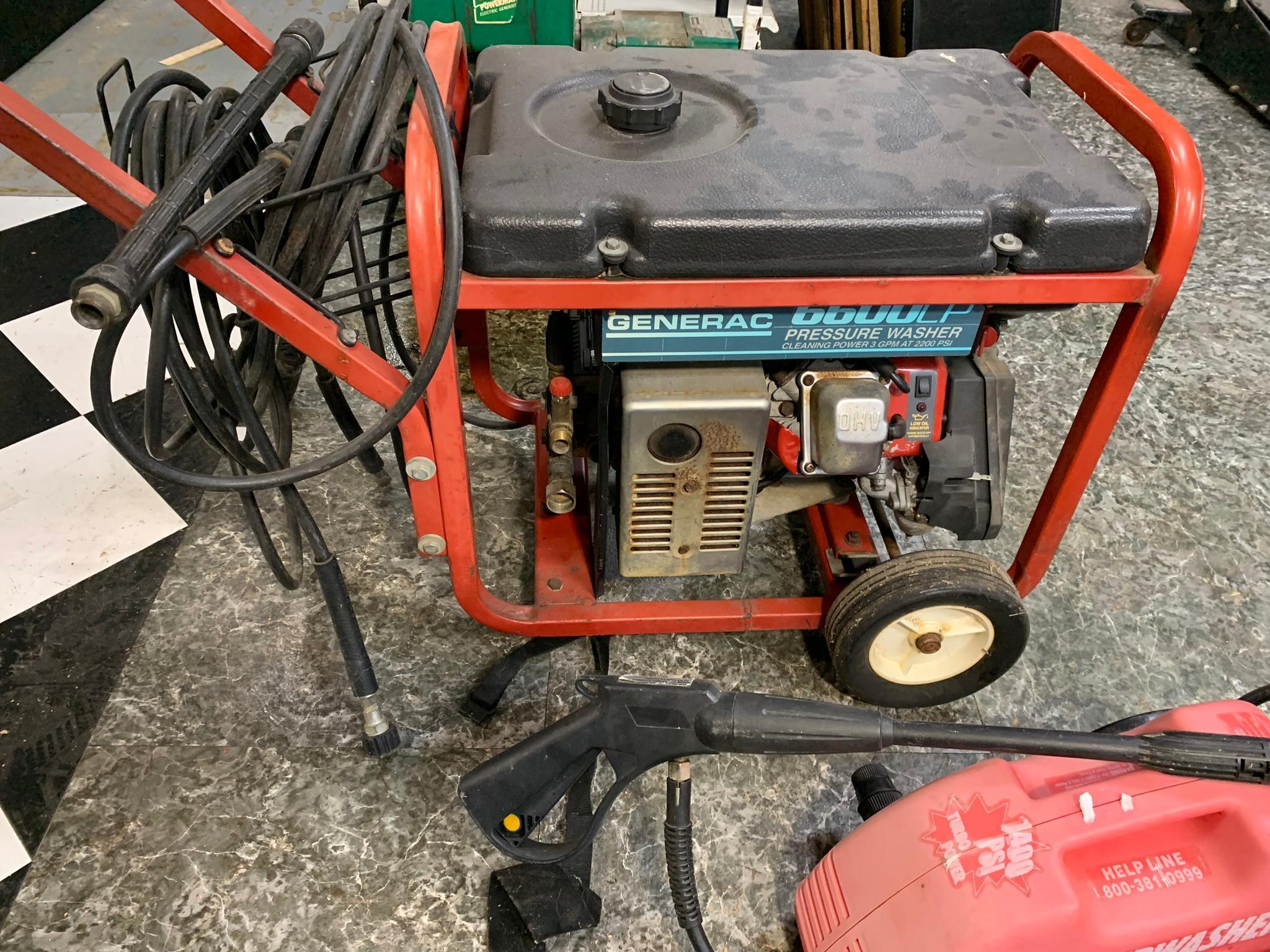 Power Washer, Generac 6600LP Pressure Washer & Craftsman Blower