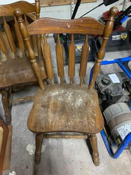 2 Wood Chairs, Side Table, Exercise Items & Char-Broil Grill